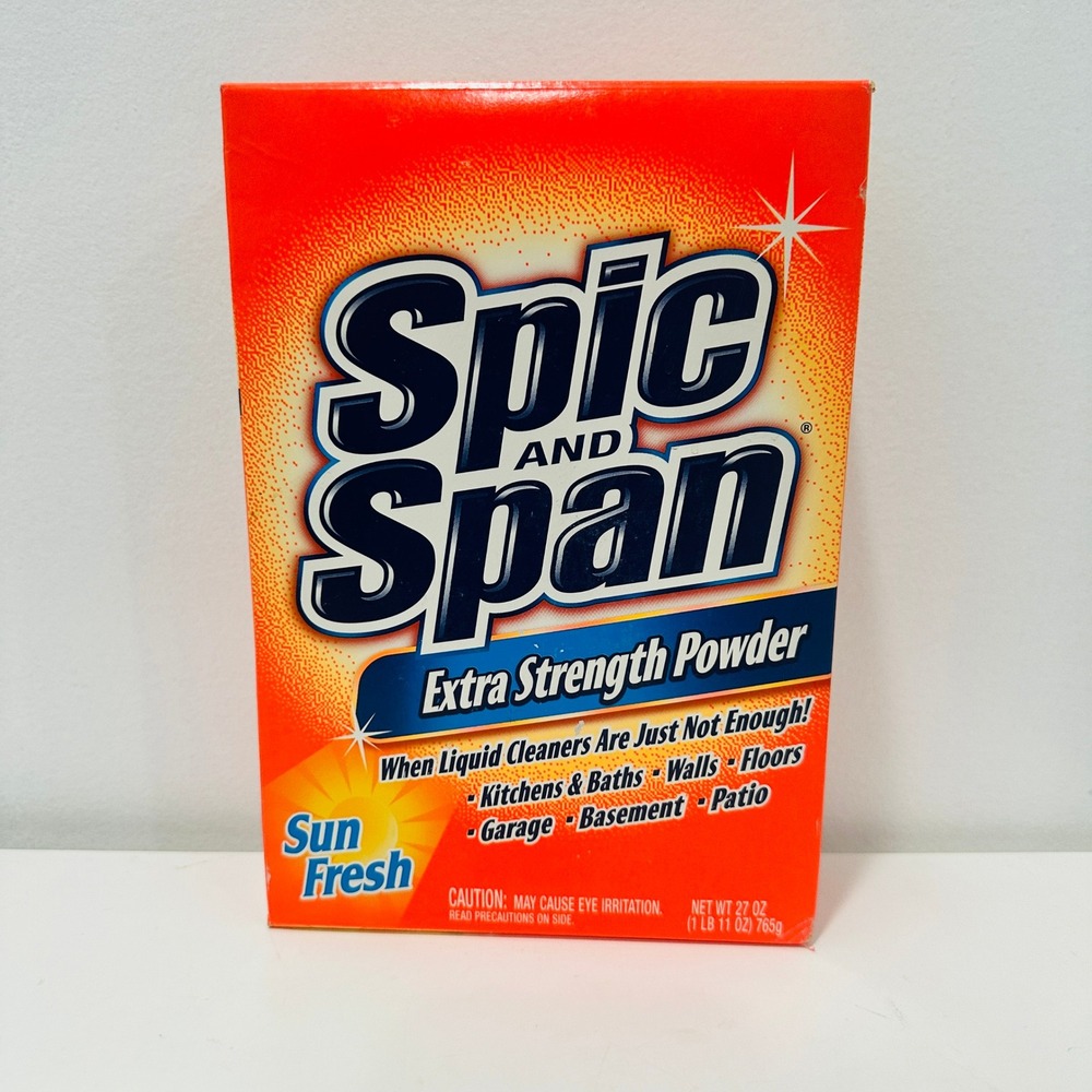 Spic and Span Extra Strength Powder Sun Fresh All Purpose Cleaner 27 oz Box NOS